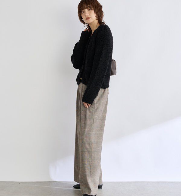  「【オンオフ使える】ウールボアニットジャケット」|カーディガン|