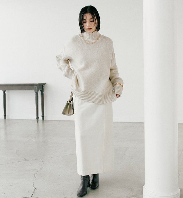  「【暖かく着れる】両面起毛ピンタックナロースカート」|スカート|