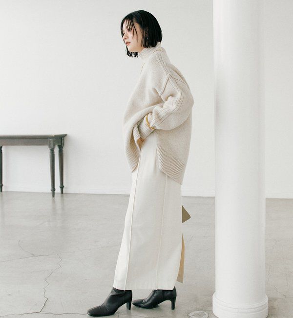  「【暖かく着れる】両面起毛ピンタックナロースカート」|スカート|