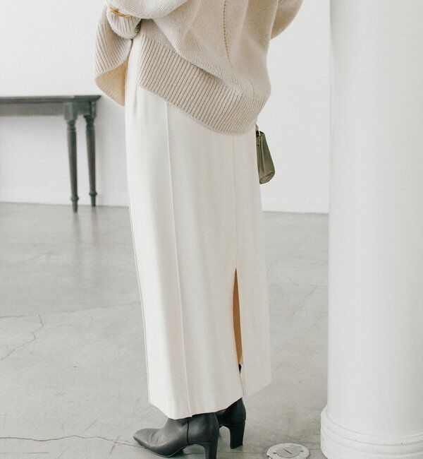  「【暖かく着れる】両面起毛ピンタックナロースカート」|スカート|