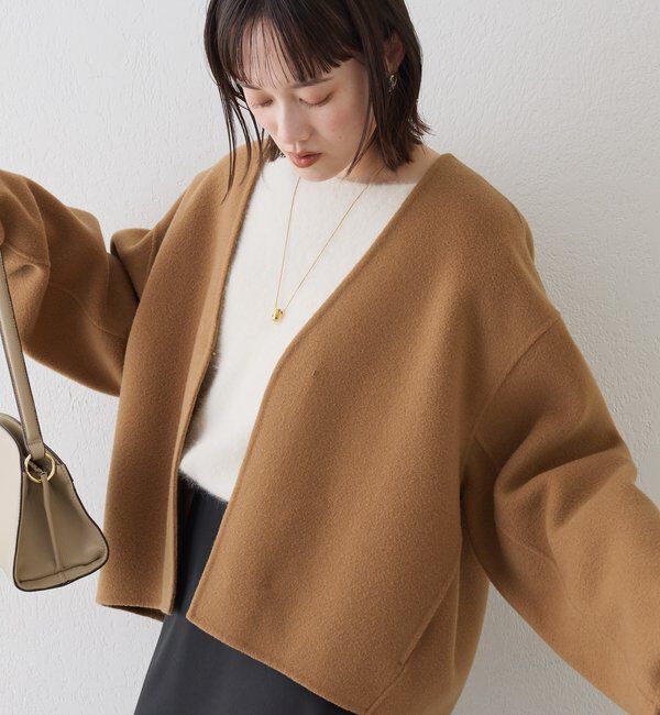  「【上品見え】ウールリバーショートコート」|その他|
