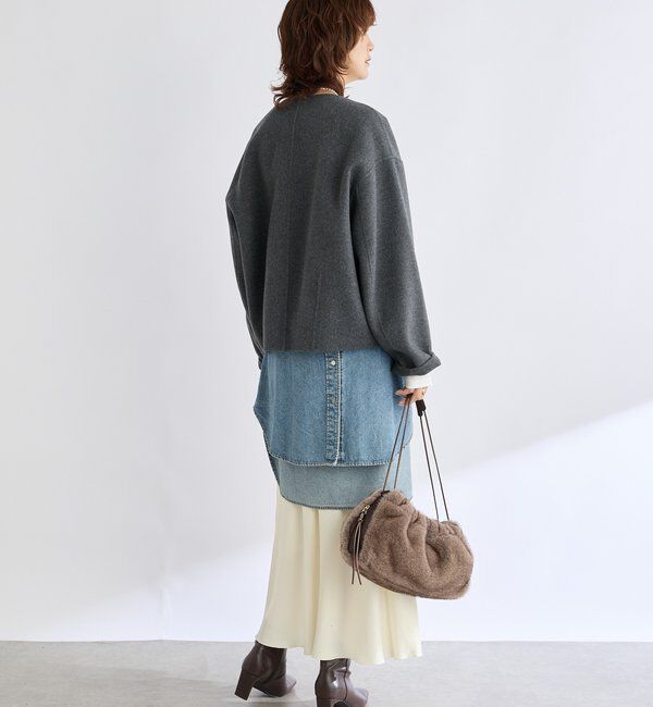  「【上品見え】ウールリバーショートコート」|その他|