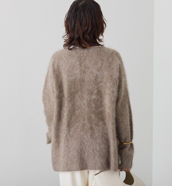  「【ヘアリーな質感】起毛ウールサイドスリットニット」|ニット・セーター|