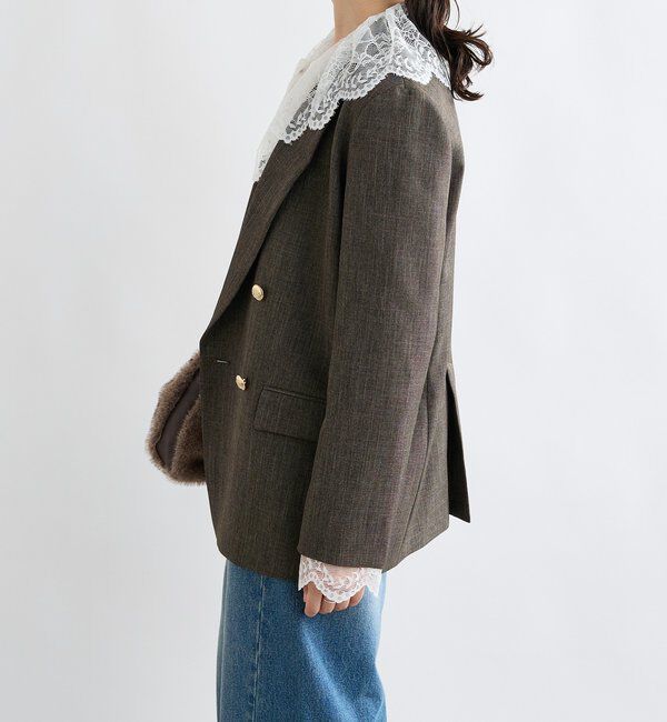  「【繊細なレースがアクセントに】フリルカラーレースブラウス」|シャツ・ブラウス|