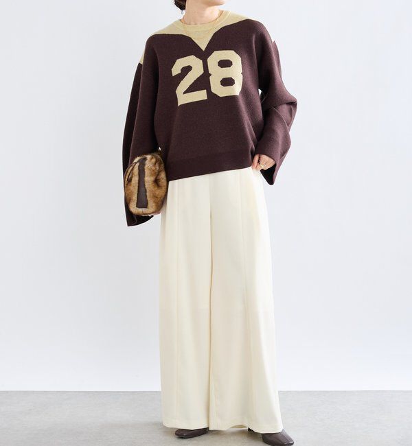  「【a Nice （ア ・ニース）】Twoolワイドパンツ」|チノ|