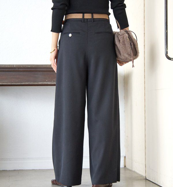  「【a Nice （ア ・ニース）】Twoolワイドパンツ」|チノ|