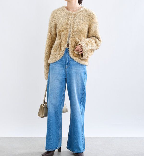  「【a Nice （ア ・ニース）】ニットファージャケット」|カーディガン|