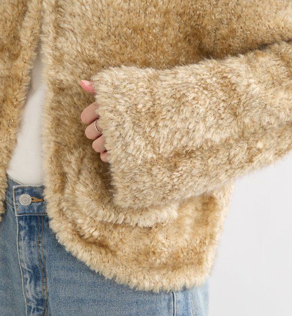  「【a Nice （ア ・ニース）】ニットファージャケット」|カーディガン|