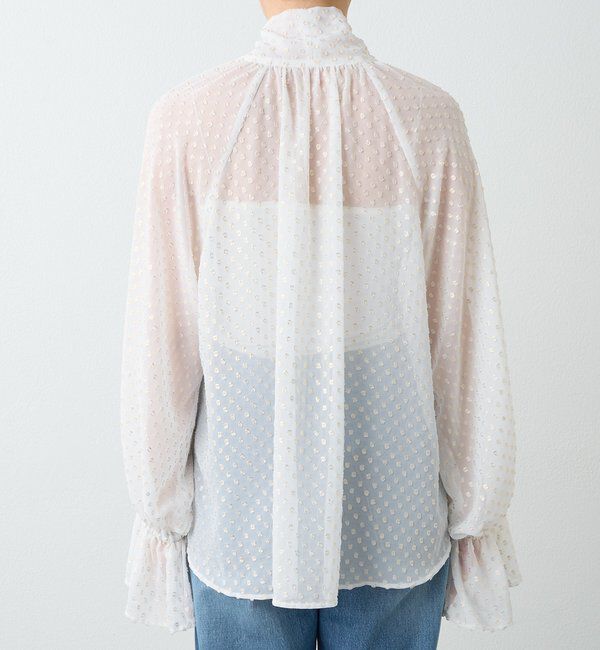  「【上品に華やぐ】フォイルドットボウタイブラウス」|シャツ・ブラウス|