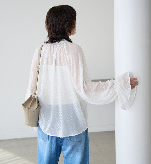  「【上品に華やぐ】フォイルドットボウタイブラウス」|シャツ・ブラウス|