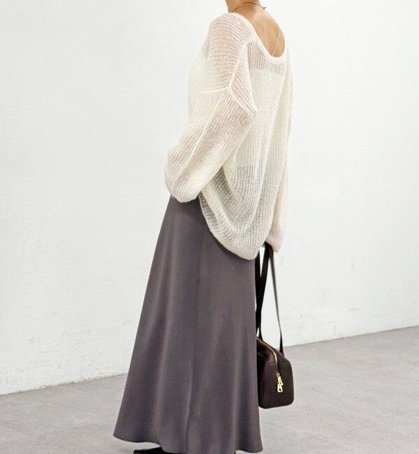  「【抜け感◎】ストール付アルパカルーズニット」|ニット・セーター|