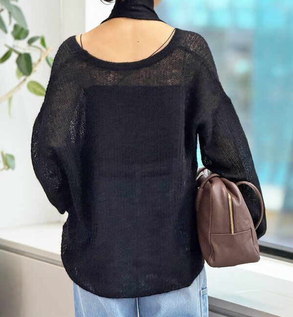  「【抜け感◎】ストール付アルパカルーズニット」|ニット・セーター|