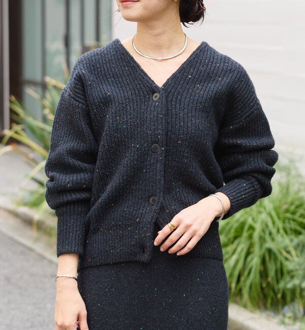  「【キャッチーな素材感】ブークレーヤーンカーディガン」|カーディガン|