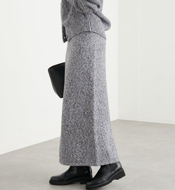  「【セットアップ対応可】ブークレーヤーンタイトスカート」|スカート|