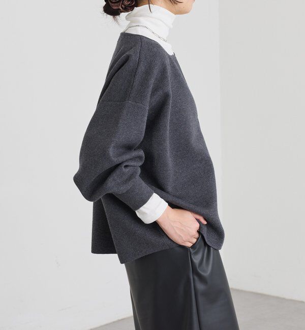  「【抜け感◎】キーネッククッションニット」|ニット・セーター|