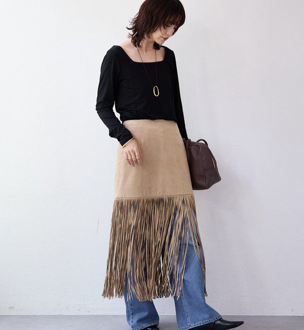  「予約【a Nice （ア ・ニース）】フリンジスカート」|スカート|