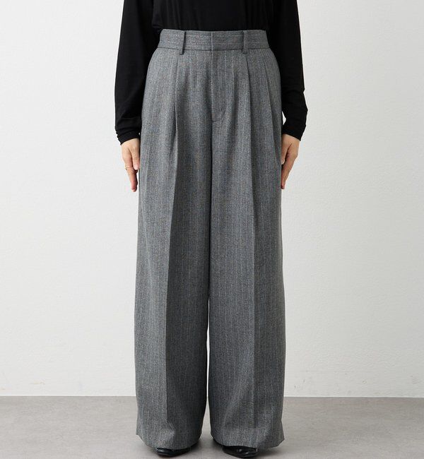  「【セットアップ対応可】ウーリーツイル2タックパンツ」|チノ|