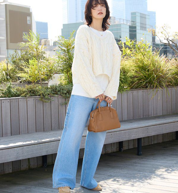  「【大人のこなれ感を演出】フリンジネックケーブルニット」|ニット・セーター|