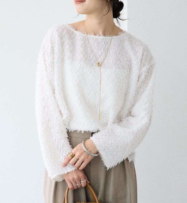  「【オケージョンにも】フェザージャガードブラウス」|シャツ・ブラウス|