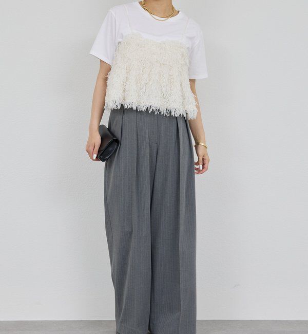  「【セットアップ対応】フリンジキャミソール」|シャツ・ブラウス|