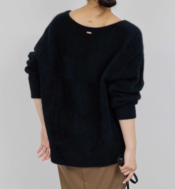  「【デコルテ美人ニット】ファーウールキーネックニット」|ニット・セーター|