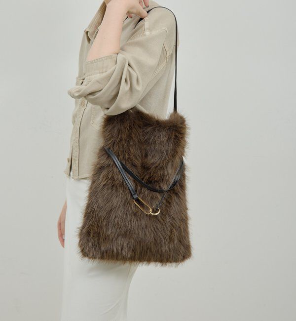  「【2.718】エコファーワンショルダー」|トートバッグ|ブラウン