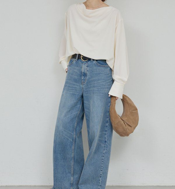  「センタープレスワイドデニム」|デニム|