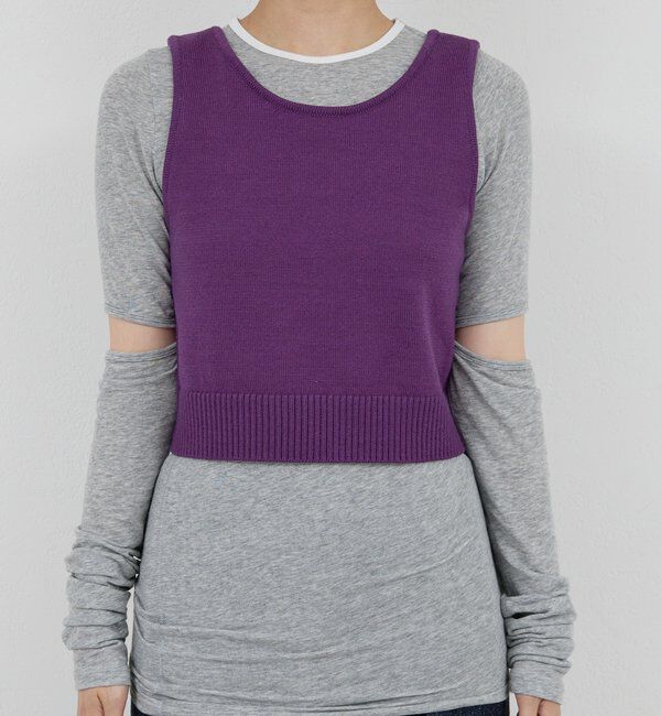  「【PEAS】レタードニットベスト」|ニット・セーター|