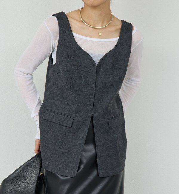  「ビスチェジレ」|ベスト・ジレ|ダークグレー