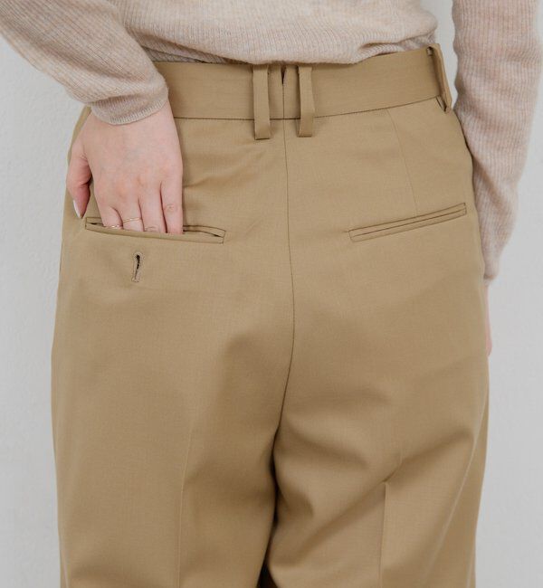  「【HERITANOVUM】【スリーピース対応】ウーステッドウールフレアパンツ」|チノ|