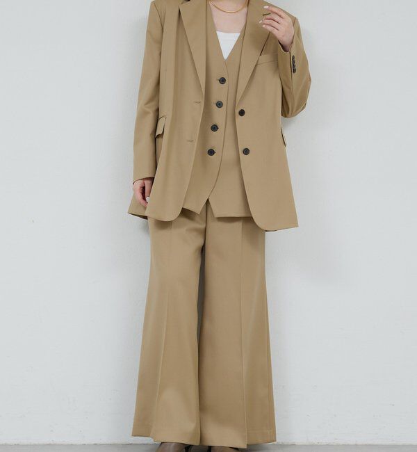  「【HERITANOVUM】【スリーピース対応】ウーステッドウールフレアパンツ」|チノ|