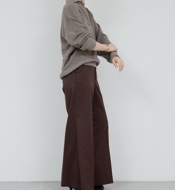  「【HERITANOVUM】【スリーピース対応】ウーステッドウールフレアパンツ」|チノ|