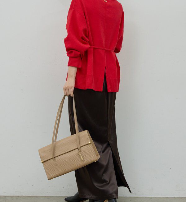  「【CHIKAコラボ】【着やせ&times;時短おしゃれ】タイ付き総針Vネックニット」|ニット・セーター|