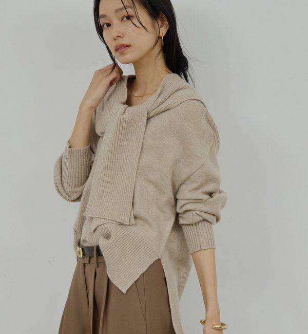  「【脱マンネリニット】【MANAKAコラボ】フードセットニット」|ニット・セーター|