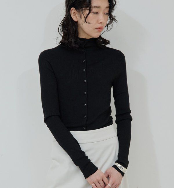  「【比留川游さんコラボ】ハイネックリブカーディガン」|ニット・セーター|