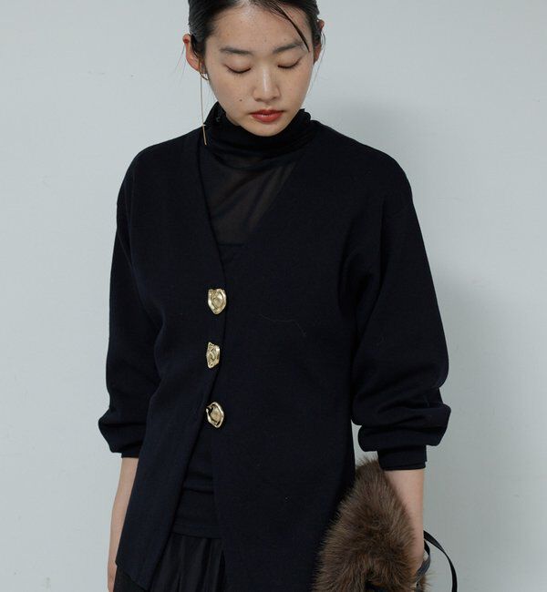  「ビジューVネックカーディガン」|ニット・セーター|