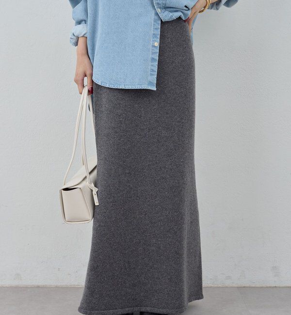  「【セットアップ対応】【手洗い可】メリノウールニットスカート」|スカート|