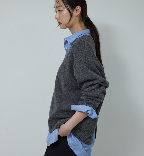  「【冬のお助けニット】メリノウールVニット」|ニット・セーター|