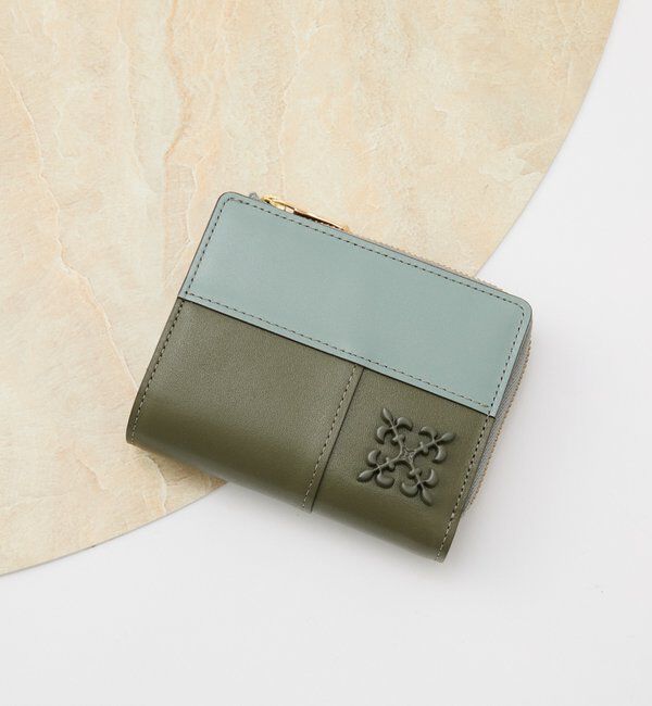  「パッチワークハーフウォレット」|財布|サックスブルー
