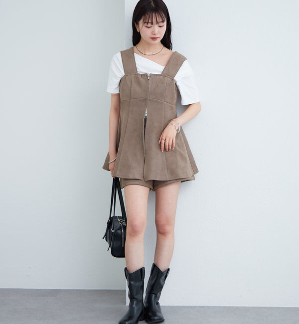  「フェイクスウェードペプラムビスチェ」|シャツ・ブラウス|