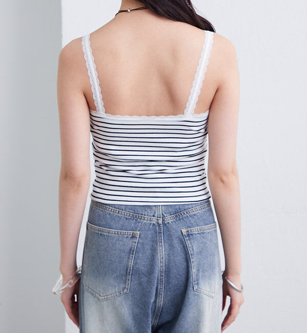  「パット付きボーダーキャミ」|キャミソール|