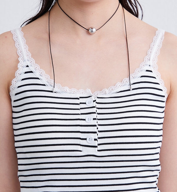  「パット付きボーダーキャミ」|キャミソール|