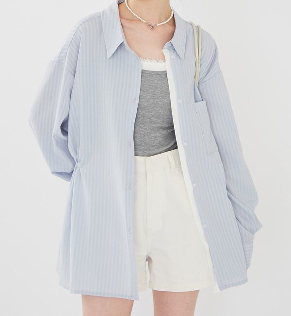  「[森川企画]レイヤードストライプドロストシャツ」|シャツ・ブラウス|
