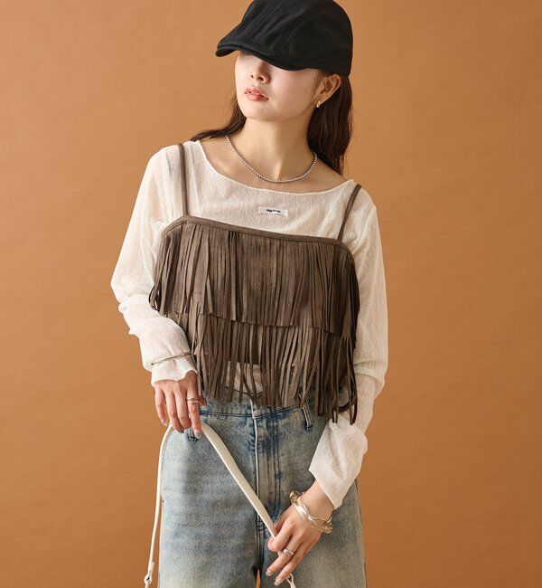  「フェイクスウェードフリンジビスチェ」|シャツ・ブラウス|