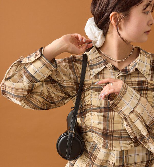  「【着こなし豊富◎】チェックビスチェSETビッグシャツ」|シャツ・ブラウス|