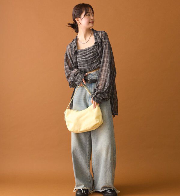  「【着こなし豊富◎】チェックビスチェSETビッグシャツ」|シャツ・ブラウス|