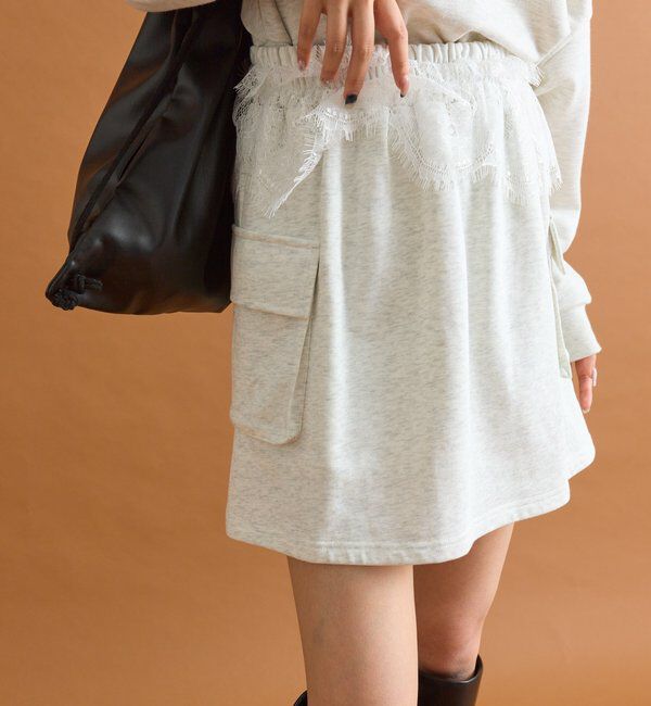  「ウエストレーススウェットミニスカート」|スカート|