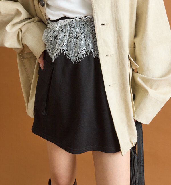  「ウエストレーススウェットミニスカート」|スカート|