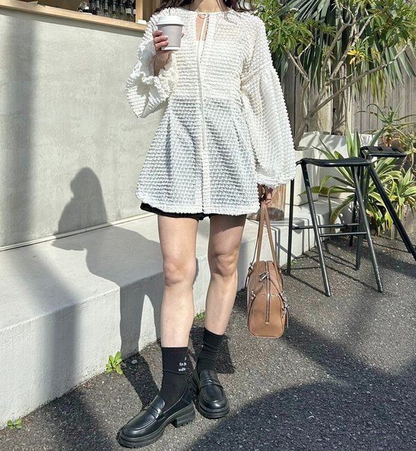  「【@akane__11.1】フリンジシェイプチュニック」|シャツ・ブラウス|