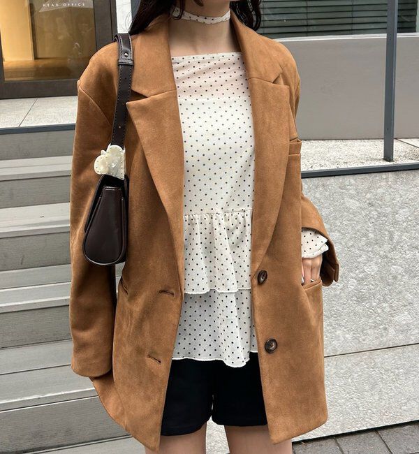  「フェイクスウェードジャケット」|テーラードジャケット|